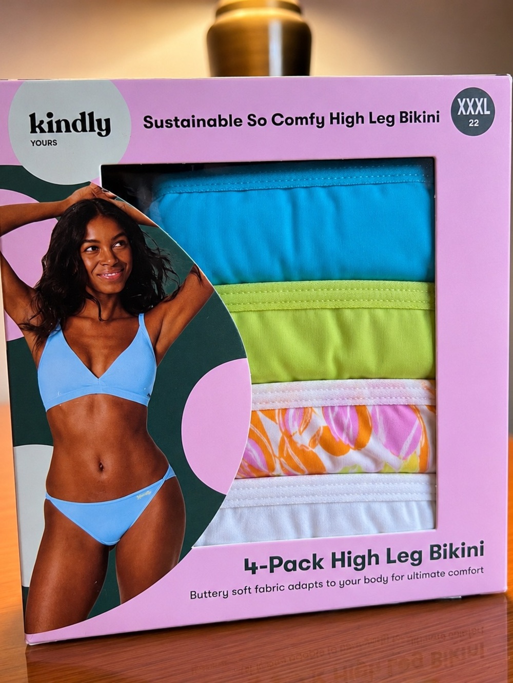 Kindly Yours 4-Pack So Comfy High Leg Bikini Panties XXXL New